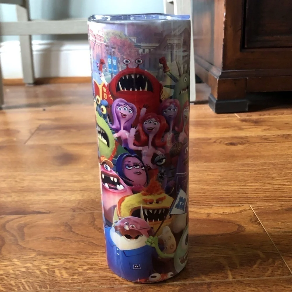 Handmade Disney Monsters University Family stainless steel tumbler